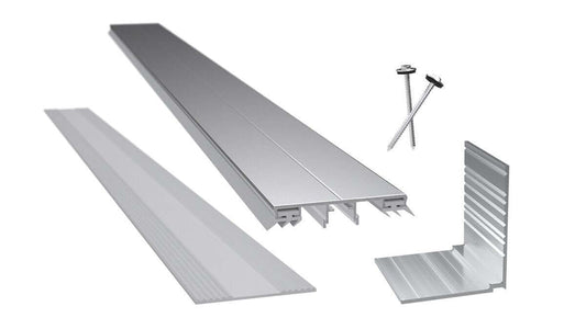 Aluminium Mittelprofil Komplettset für VSG 8-12 mm eloxiert